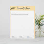 バターイエローパインフェーンクリスマスレター&写真 レターヘッド (スタンド正面)