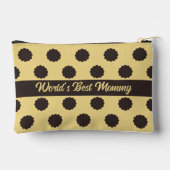 バターイエローフラワープリントパーソナライズされた化粧料 アクセサリーポーチ (裏面)