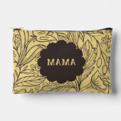 バターイエローフラワープリントパーソナライズされた化粧料 アクセサリーポーチ (正面)