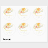 バターイエローフローラブライダルシャワーありがとう好意 ラウンドシール (シート)