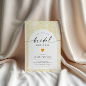 バターイエローフローラブライダルシャワー 招待状