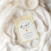 バターイエローフローラブライダルシャワー 招待状