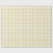 バターイエローホワイトプレイドストライプ ラッピングペーパー (フラット)