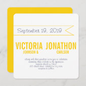 バターイエローモダンタイポグラフィ結婚ズ 招待状