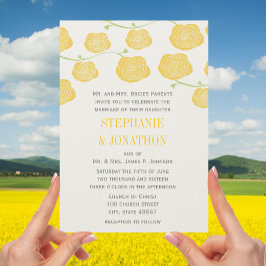 バターイエローランヌカルスバラ結婚ズ 招待状