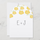 バターイエローランヌカルスバラ結婚ズ 招待状 (裏面)