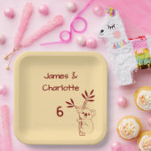 バターイエローレッドオーストラリア動物第6誕生日 ペーパープレート (パーティー)