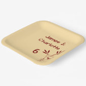 バターイエローレッドオーストラリア動物第6誕生日 ペーパープレート (傾斜あり)