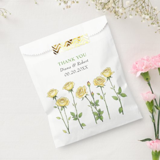 バターイエローローズフラワーサンキュー結婚ズ フェイバーバッグ (封をした状態)