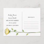 バターイエローローズフラワーロマンチックなフローラ写真 ポストカード (裏面)