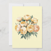 バターイエローローズブーケウェディングシャワー 招待状 (裏面)