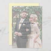 バターイエローローズブーケウェディングシャワー 招待状 (正面/裏面)
