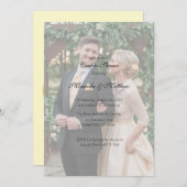 バターイエローローズブーケカップルのシャワー 招待状 (正面/裏面)