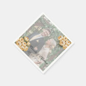 バターイエローローズブーケ結婚の写真 スタンダードカクテルナプキン (角)