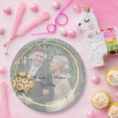 バターイエローローズブーケ結婚の写真 ペーパープレート (パーティー)