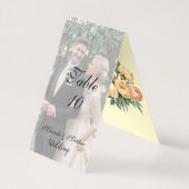 バターイエローローズ結婚のフォトテーブル番号 (正面)