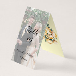 バターイエローローズ結婚のフォトテーブル番号