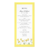 バターイエローローズ結婚フラワーズメニューカード ラックカード (正面)