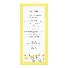 バターイエローローズ結婚フラワーズメニューカード ラックカード