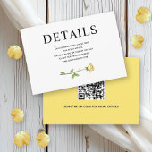 バターイエローローズ花QR結婚の詳細 エンクロージャーカード