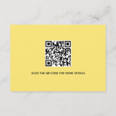 バターイエローローズ花QR結婚の詳細 エンクロージャーカード (裏面)