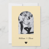 バターイエローワイルドフラワー結婚の写真 招待状 (裏面)