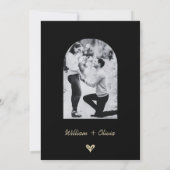 バターイエローワイルドフラワー結婚の写真 招待状 (裏面)