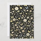 バターイエローワイルドフラワー結婚ズ 招待状 (裏面)