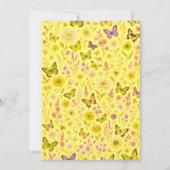 バターイエローワイルドフラワー結婚ズ 招待状 (裏面)