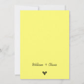バターイエローワイルドフラワー結婚ズ 招待状 (裏面)