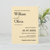 バターイエローワイルドフラワー結婚式招待状 招待状 (スタンド正面)