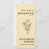 バターイエロー予約結婚席ラベル 招待状 (正面)