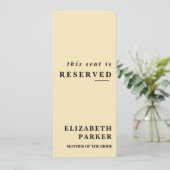 バターイエロー予約結婚席ラベル 招待状 (スタンド正面)