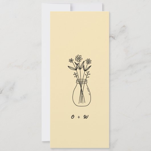 バターイエロー予約結婚席ラベル 招待状 (裏面)