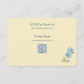 バターイエロー淡い色のブルーフローラ水彩 エンクロージャーカード (裏面)