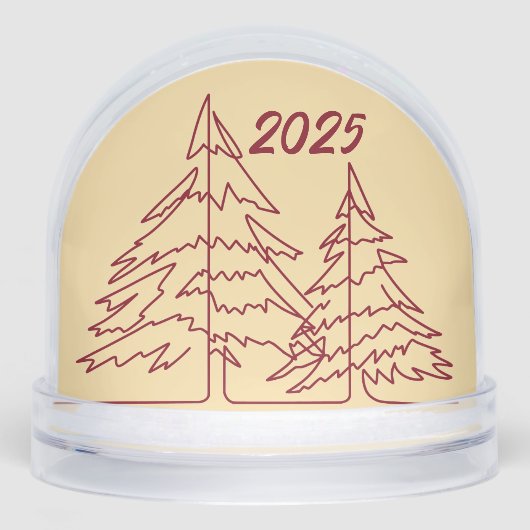 バターイエロー深いレッドグラフィックツリー写真年 (正面)