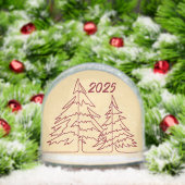 バターイエロー深いレッドグラフィックツリー写真年 (クリスマス)