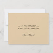 バターイエロー結婚のスクリプエレガントト サンキューカード (裏面)