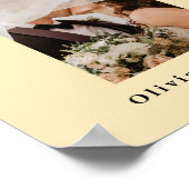 バターイエロー結婚のPHOTOテーブル番号 ポスター (角)