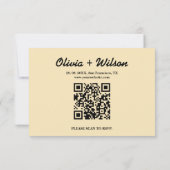 バターイエロー ウェディング QRコード RSVP (裏面)