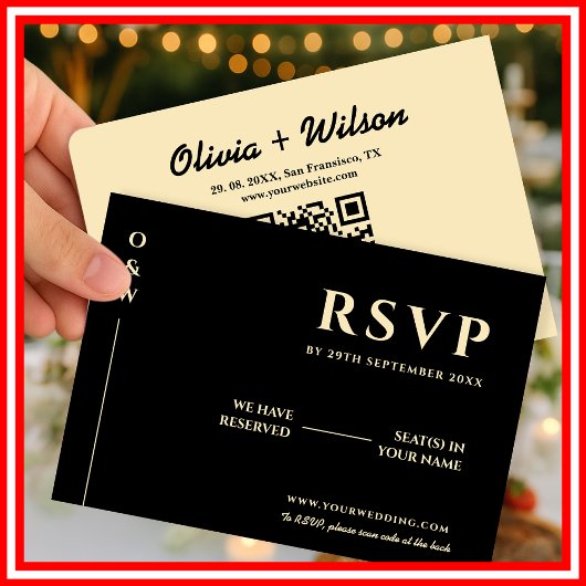 バターイエロー ウェディング QRコード RSVP