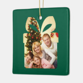 バターイエロー&グリーンウォーター色クリスマスツリー セラミックオーナメント (左)