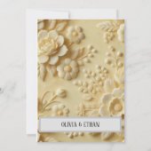 バターイエロー&グリーンエレガントフローラ 招待状 (裏面)