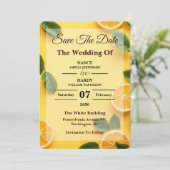 バターイエロー シトラス ウェディング セーブ・ザ・デート (スタンド正面)