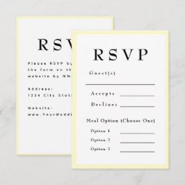 バターイエロー タイムレス ウェディング RSVP