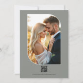 バターイエロー & ダヴグレイ ボタニカル フローラル ウェディング 招待状 (裏面)