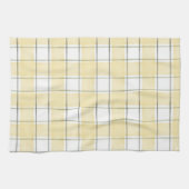 バターイエロー ホワイト プラッド ストライプ  ブライダルシャワー キッチンタオル (横)