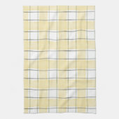 バターイエロー ホワイト プラッド ストライプ  ブライダルシャワー キッチンタオル (縦)