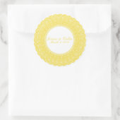 バターカエレガントップイエローレースカスタムシール ラウンドシール (バッグ)