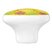 バターカップとバラセラミックキャビネットノブ セラミックノブ (側面)